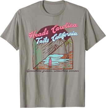 Heads Carolina Tails California Country Cowgirl Cowboy T-Shirt