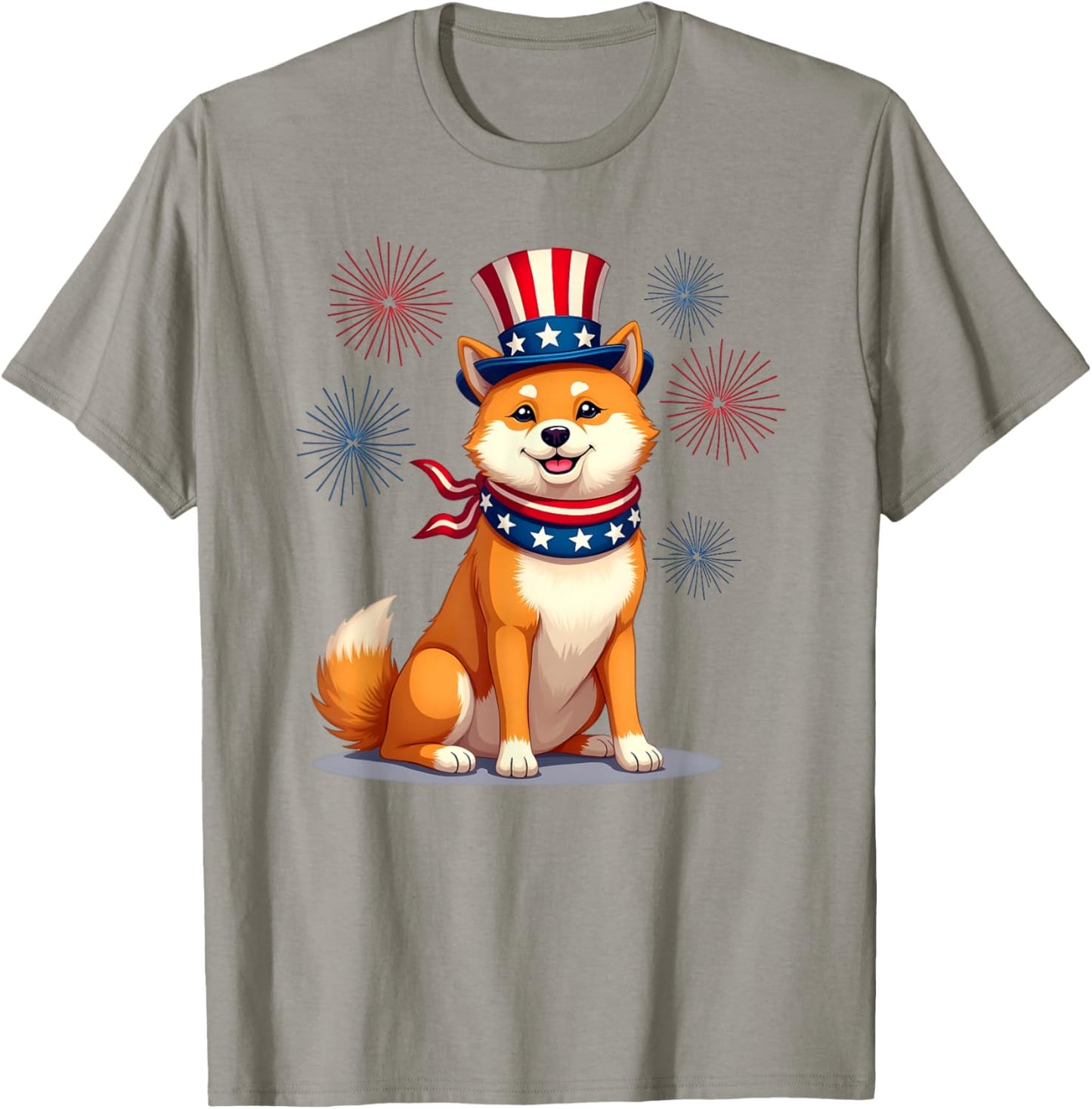 Shiba Inu, July 4th, Patriotic American style T-Shirt