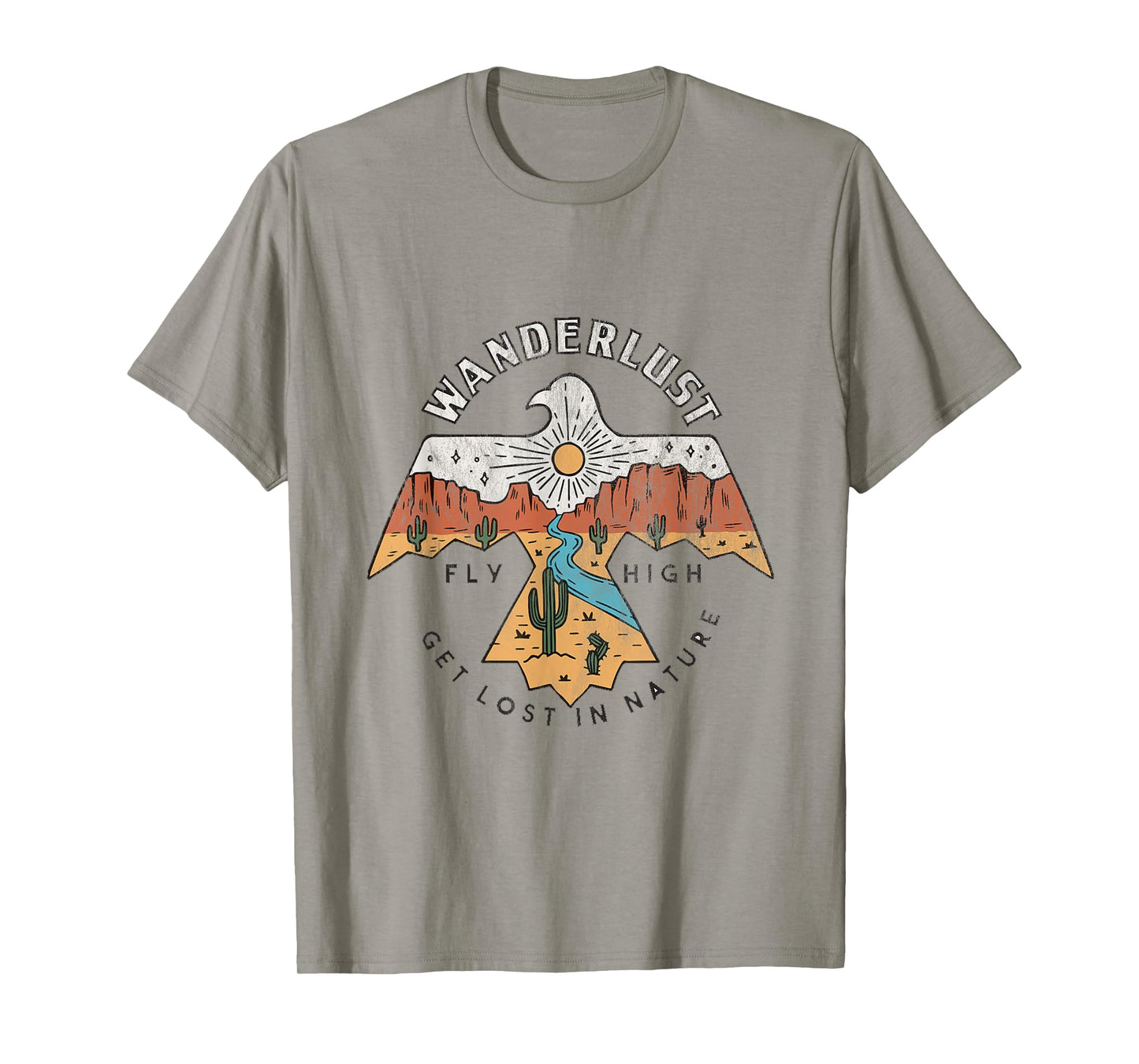 Arizona Wanderlust Thunderbird,Desert Vibes Retro T-Shirt