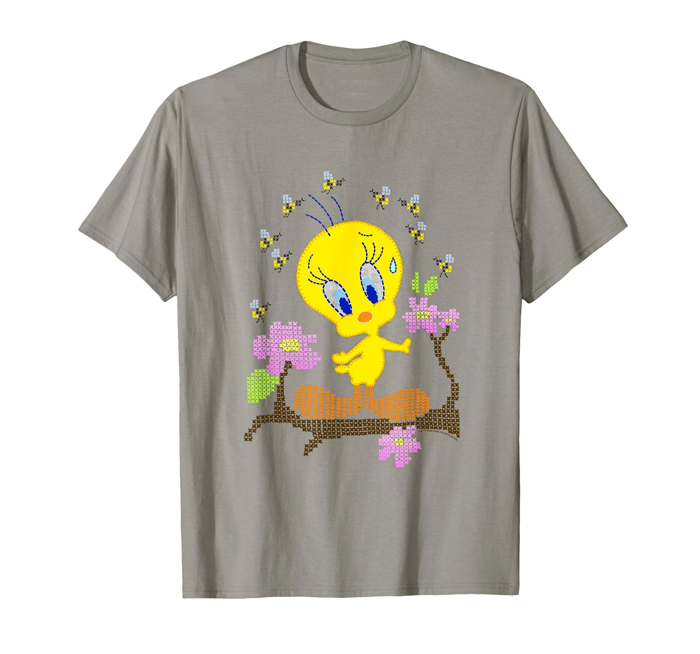 WB100 Looney Tunes Tweety Bird Easter Floral Stitch T-Shirt