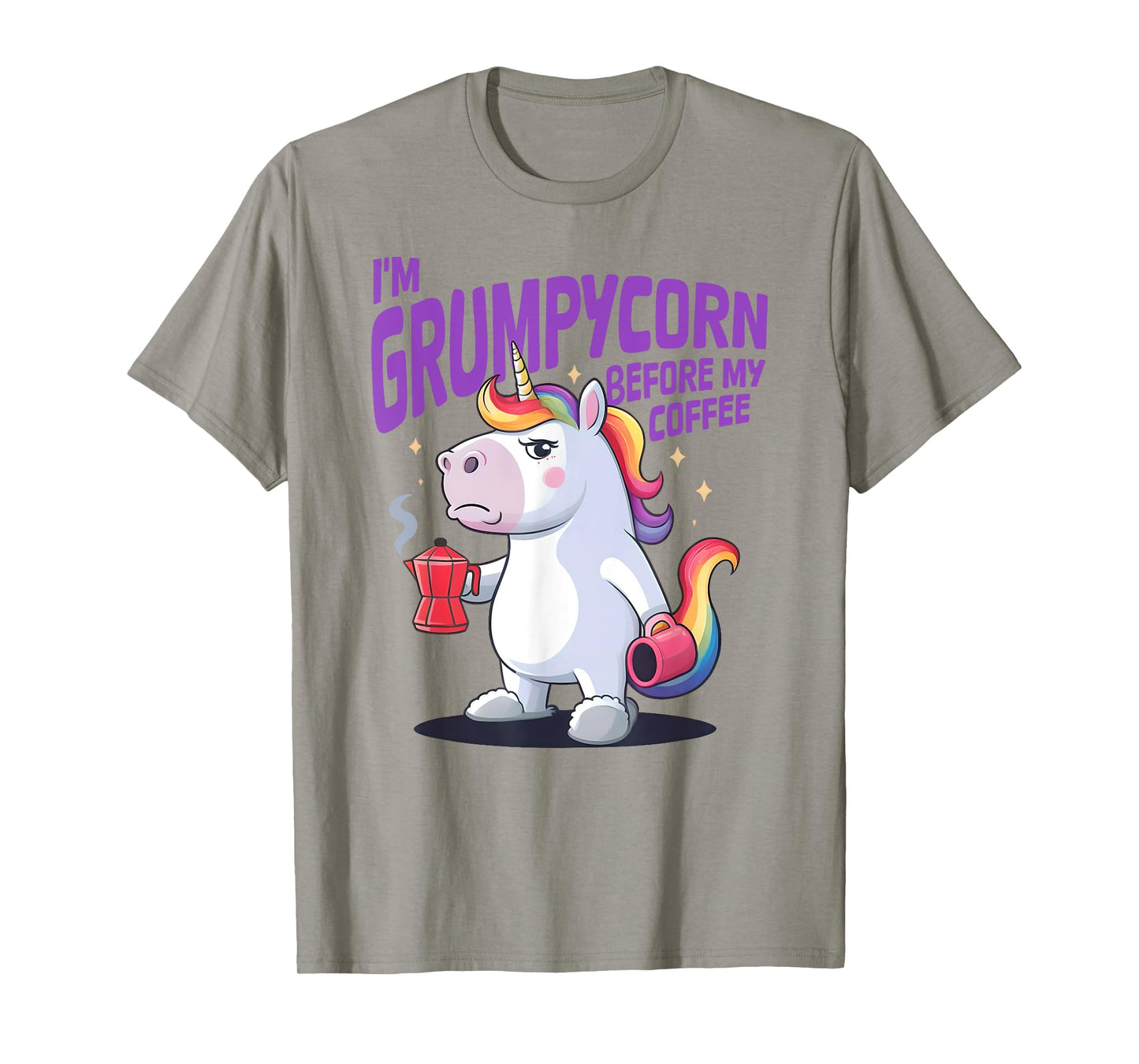 I'M GRUMPYCORN BEFORE MY COFFEE X Unicorn Angry with Coffee T-Shirt