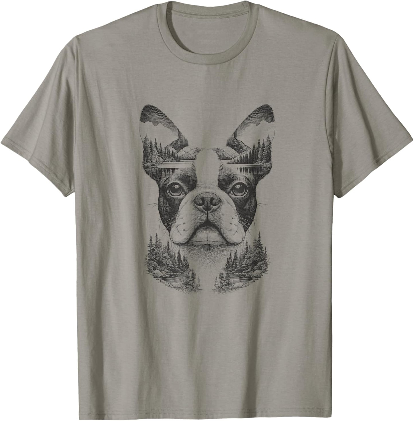 Boston Terrier Dog Bostie Nature Memorial Design Idea T-Shirt