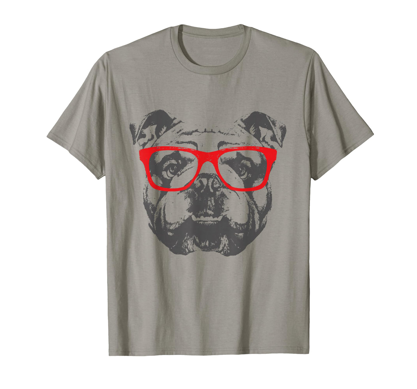English bulldog with red sunglasses style and design T-Shirt