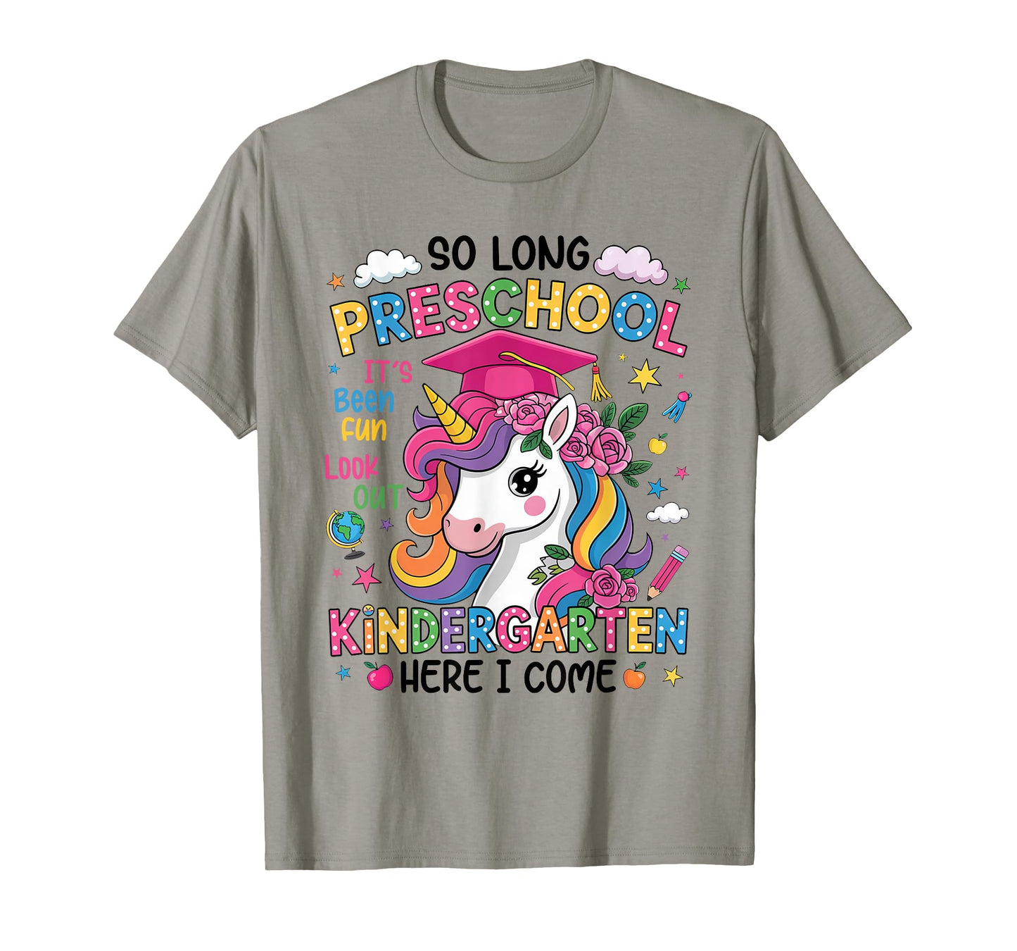 Kids So Long Preschool Graduation Graduate Unicorn Kids T-Shirt