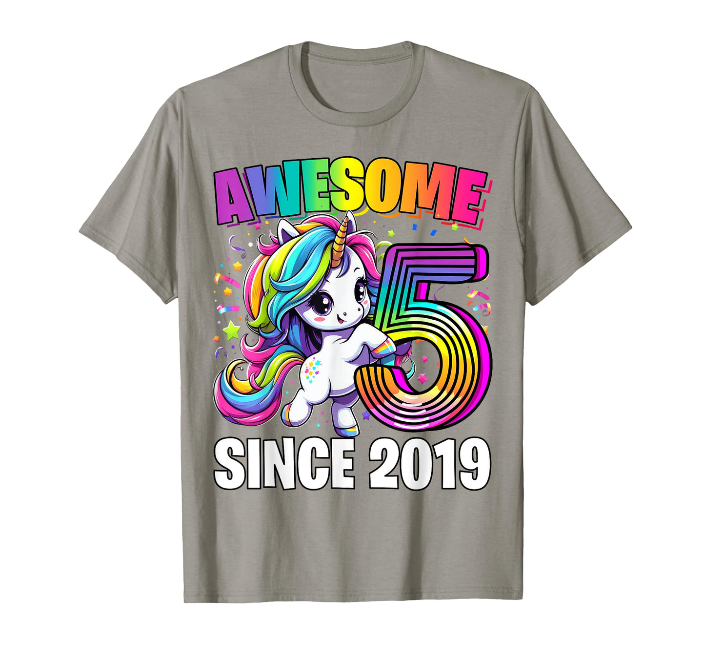 Unicorn 5th Birthday 5 Year Old Unicorn Party Girls Outfit T-Shirt