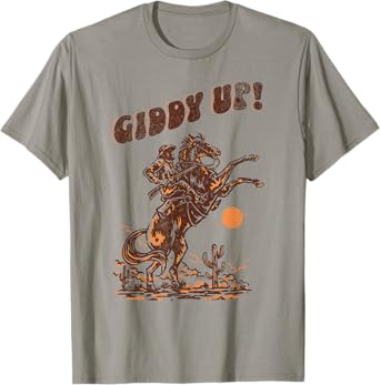 Giddy Up Horse Western Boho Hippie Design T-Shirt