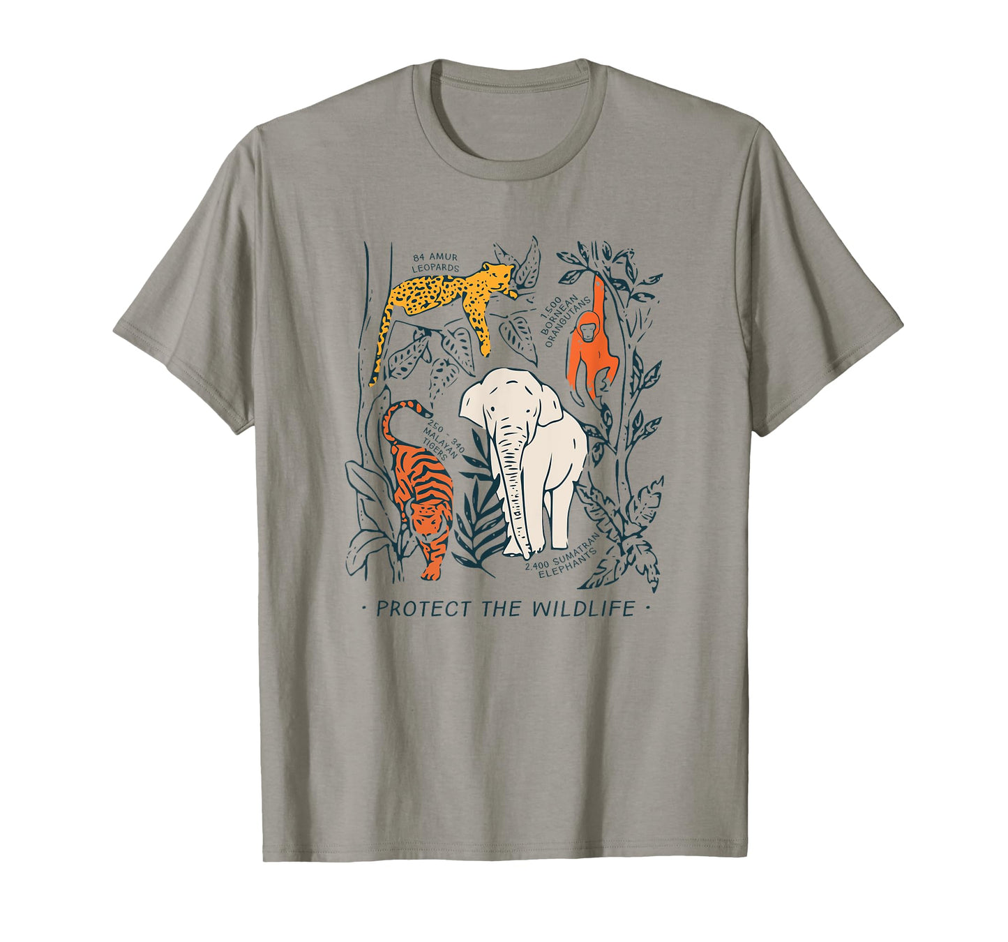 Protect The Wildlife Botanical Chart Shirt Endangered Animal T-Shirt
