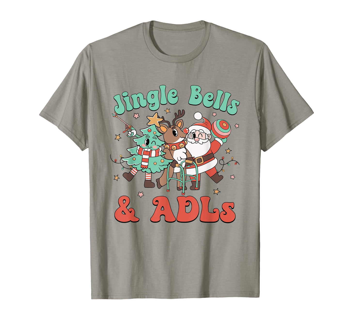 Occupational Therapy Christmas Reindeer Santa ADLS New OT T-Shirt