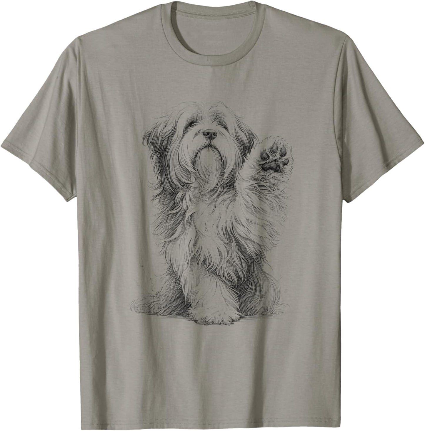 Tibetan Terrier Dog Paw Design T-Shirt