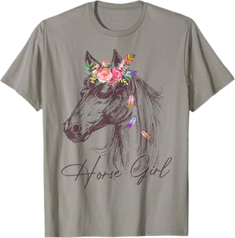 Horse Girl Horse Lover Gift Women Teenage Horseback Riding T-Shirt