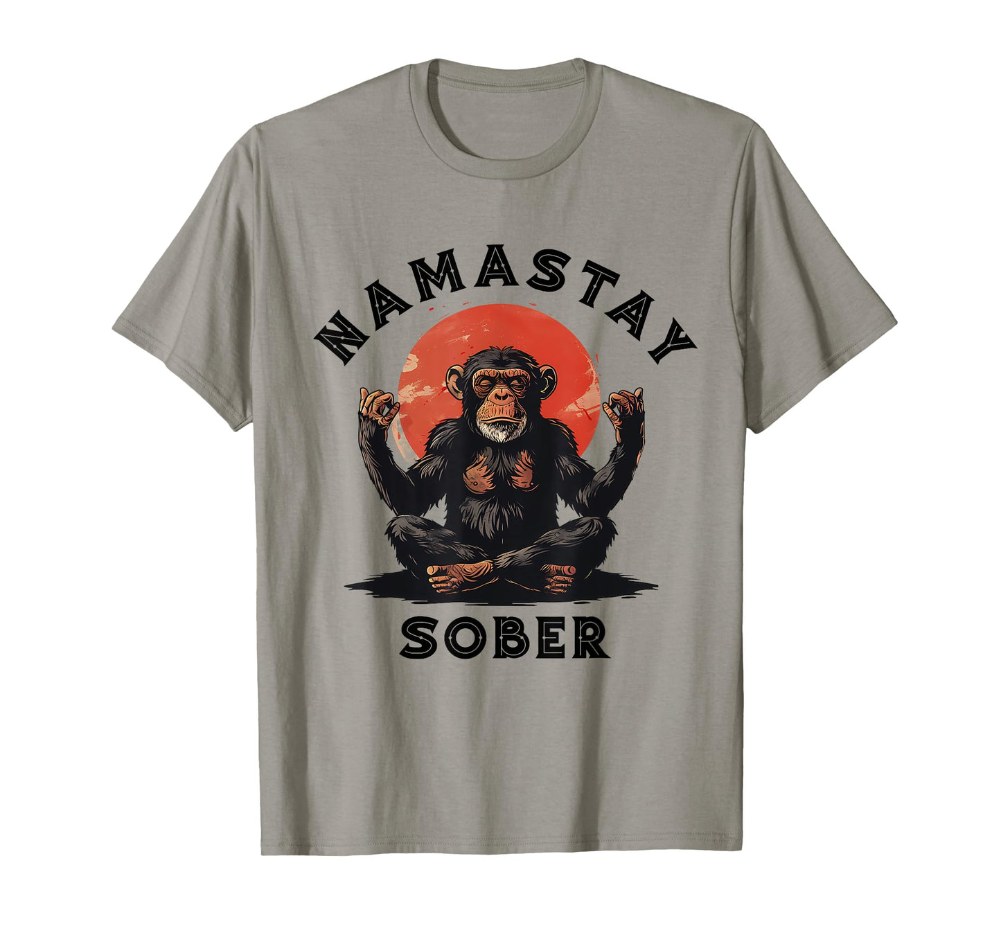 Monkey Mediation Namastay Sober NA AA Alcoholics Anonymous T-Shirt