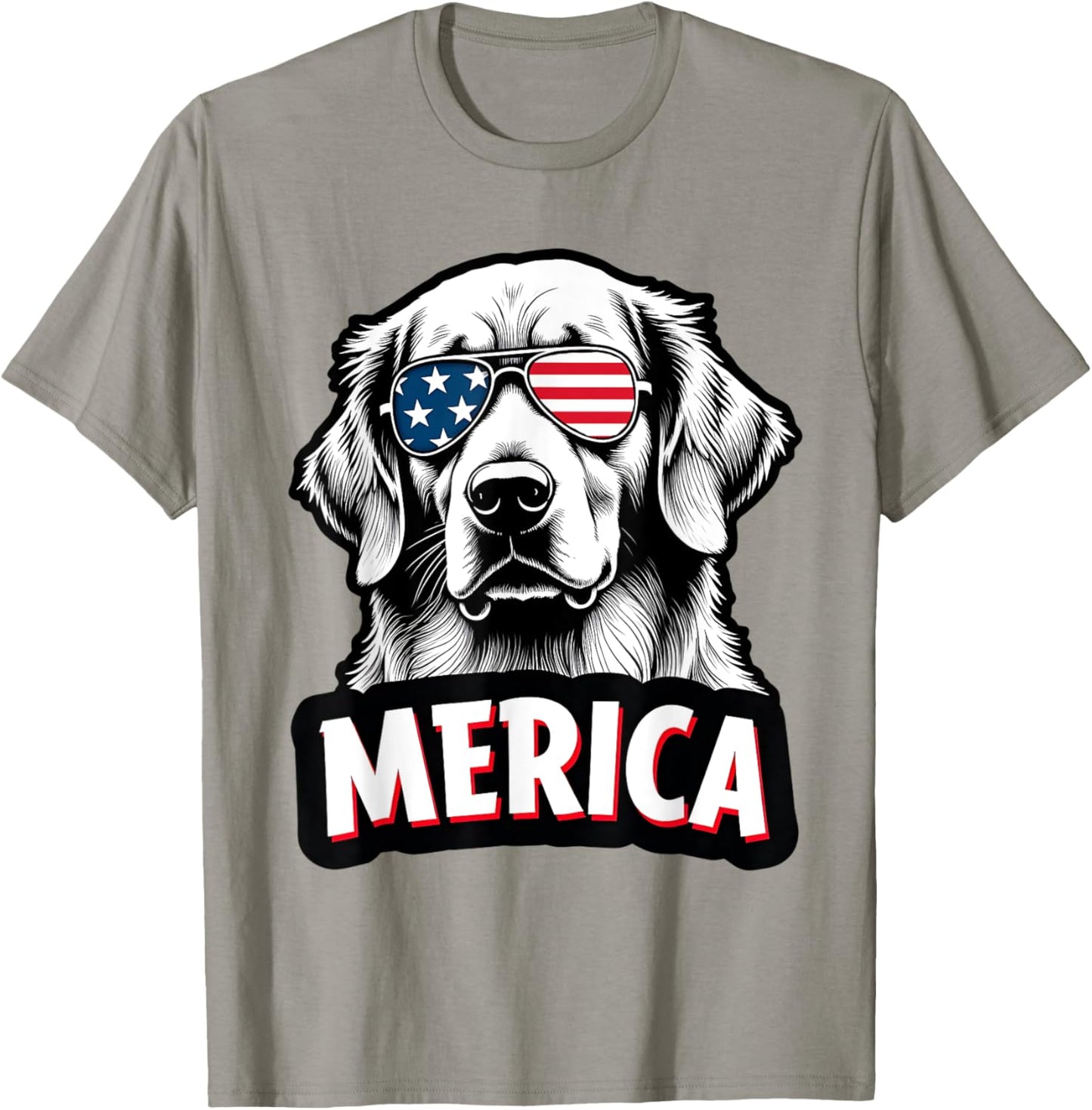 golden retriever 4th of july Men Women Kids Funny Patriotic T-Shirt