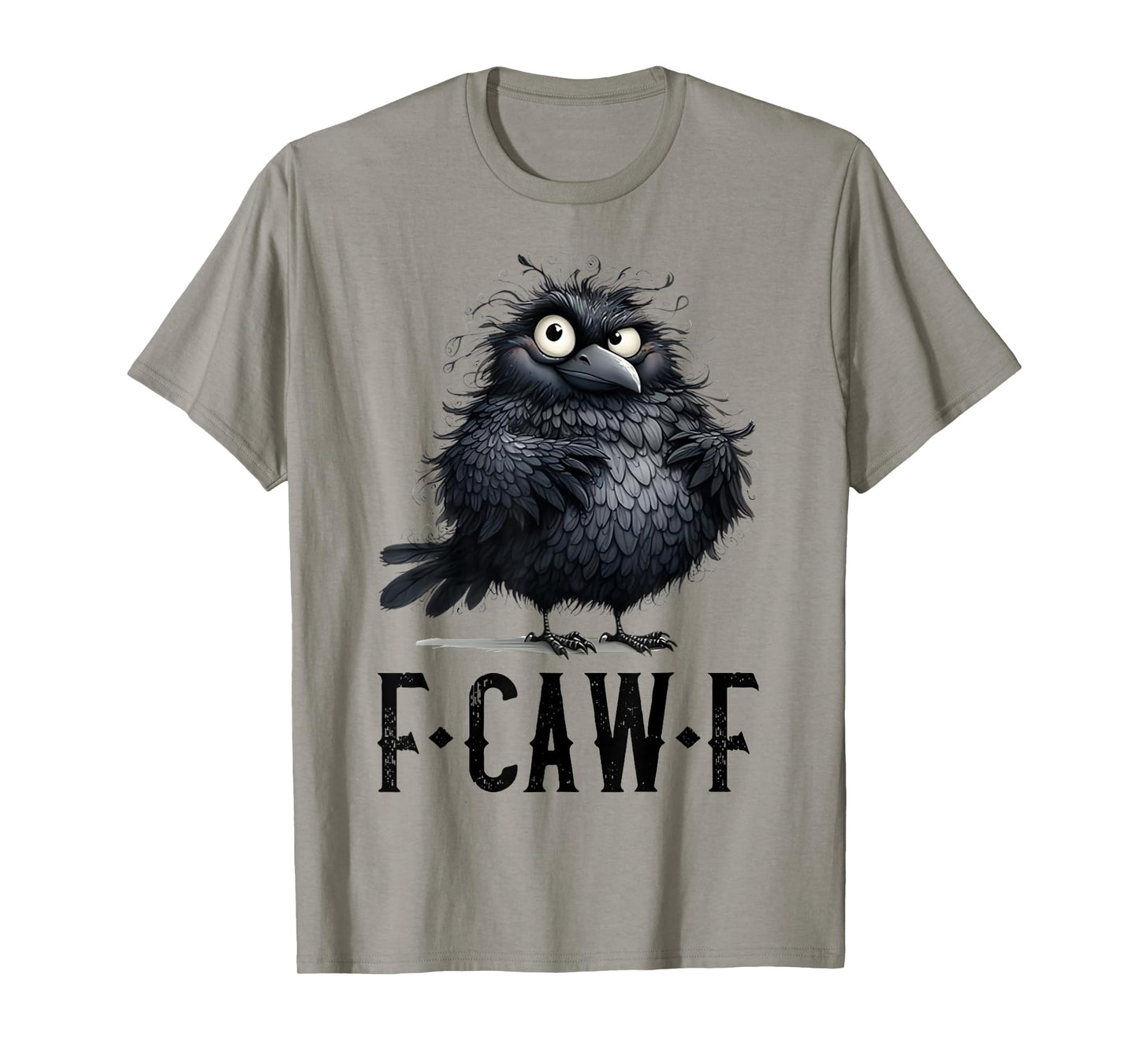 Retro F-Caw-F Black Bird Crow Funny Crow Bird Cawing Grunge T-Shirt