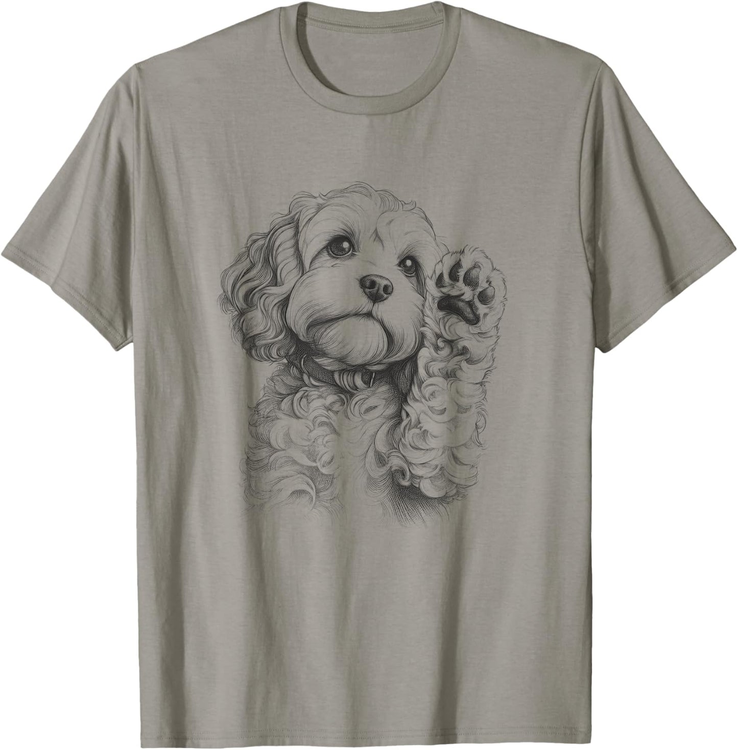 Cavapoo Dog Paw Love Design T-Shirt