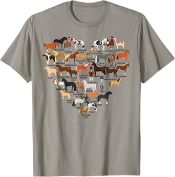 Funny Horse Animal Lover Heart Shape Men Women Kids T-Shirt
