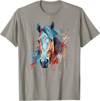 Horse Head Watercolor Equestrian T-Shirt