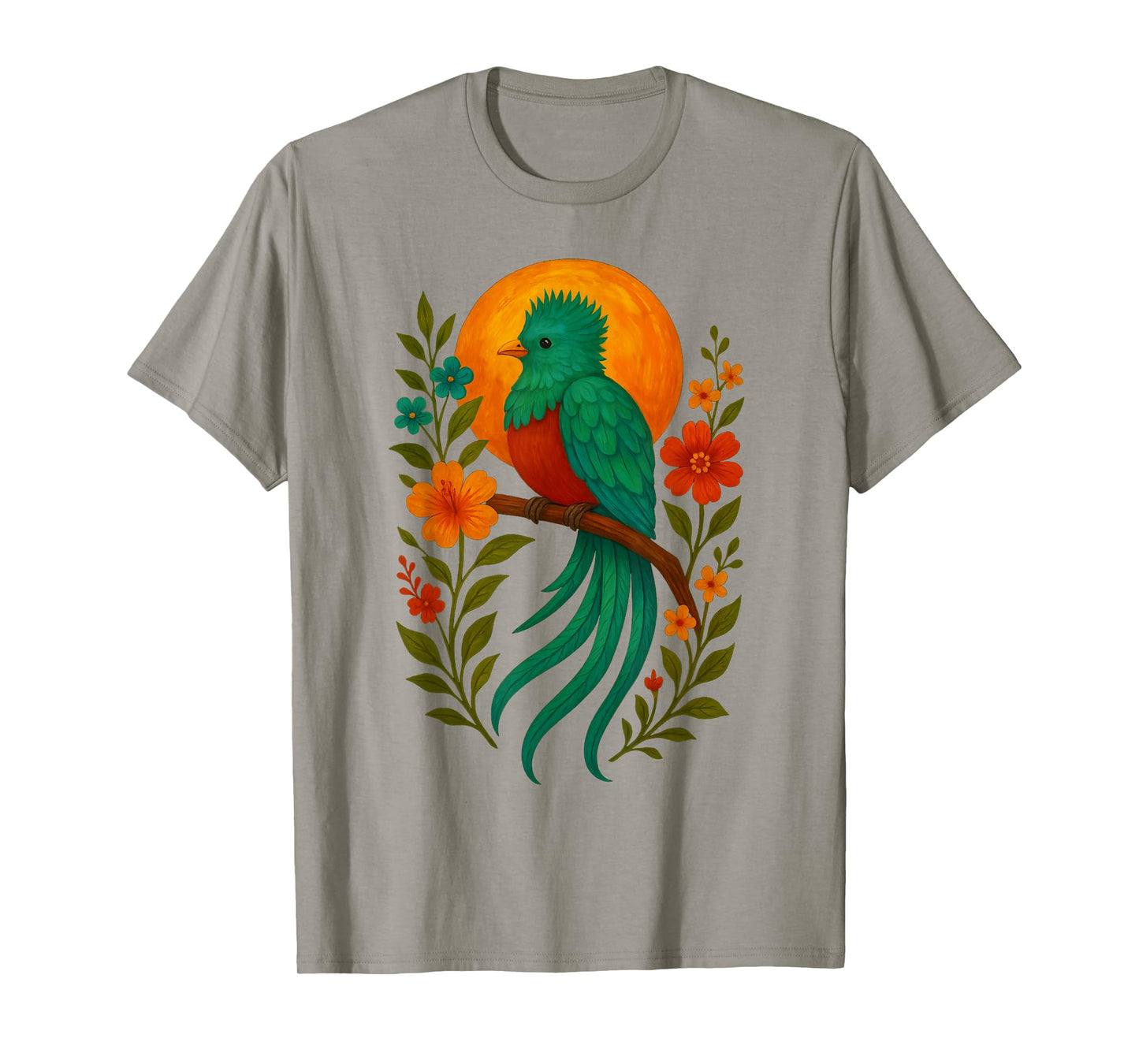 Quetzal Guatemala Pride Bird lover watcher floral T-Shirt