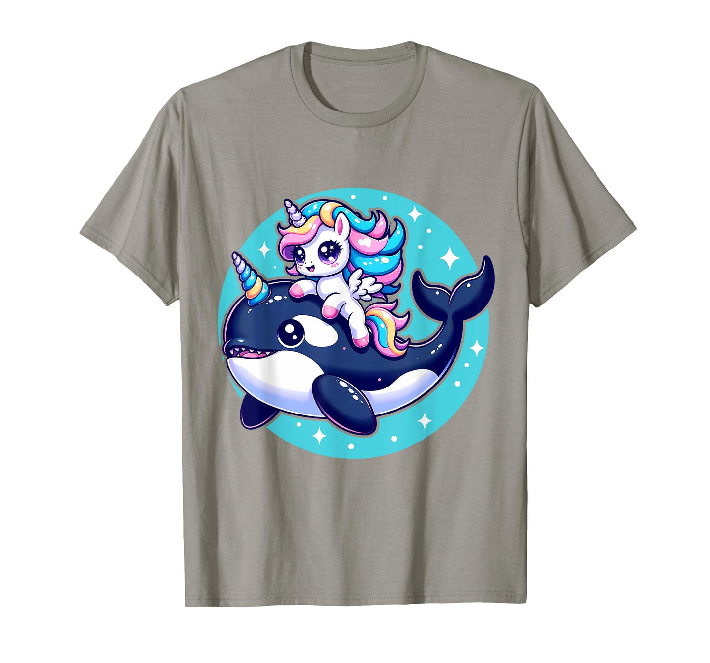 Cute Unicorn Riding Orca Killer Whale Lover Girls Kids T-Shirt
