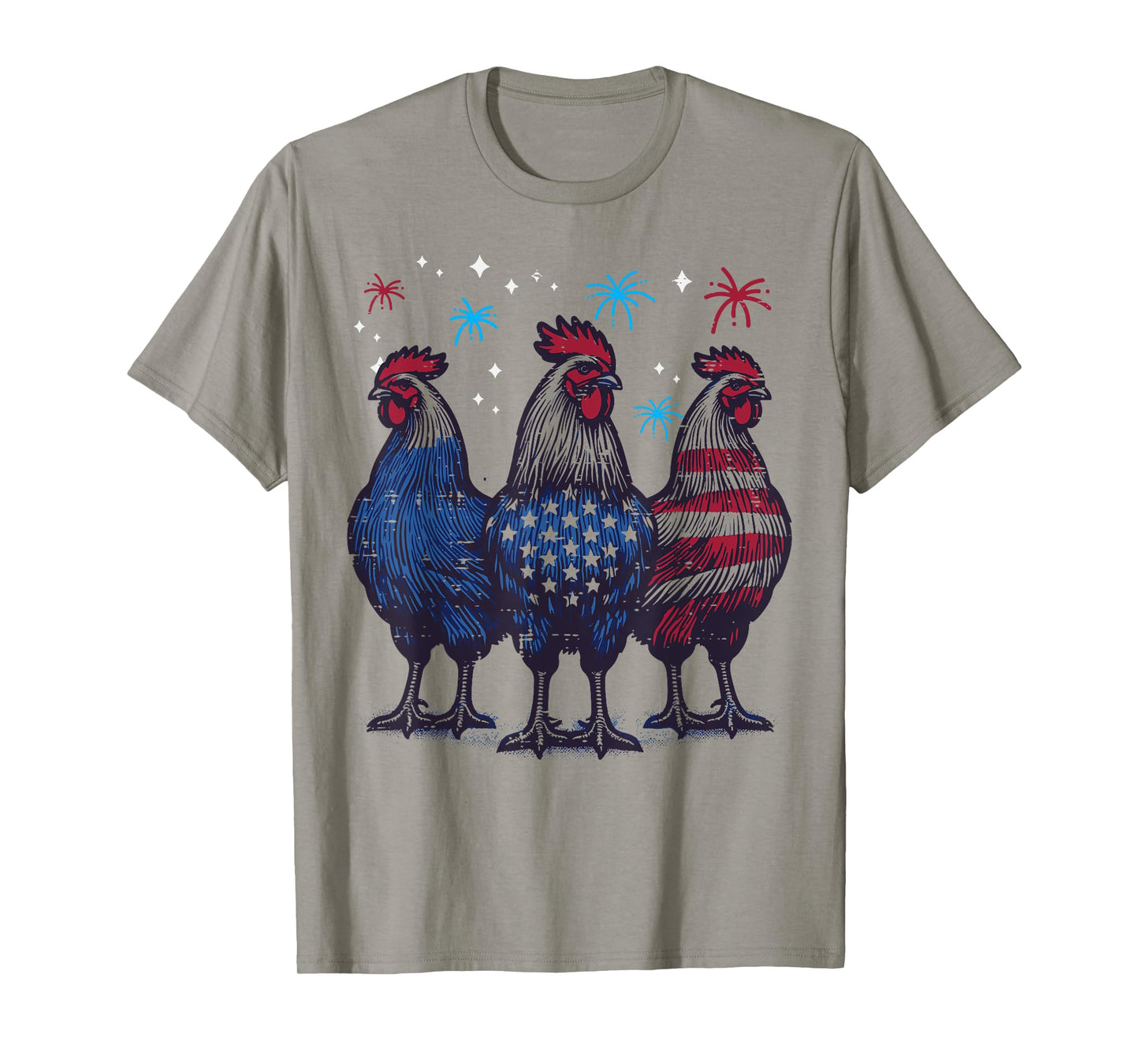 4th Of July Chickens Independence Patriot Men Women Kids T-Shirt