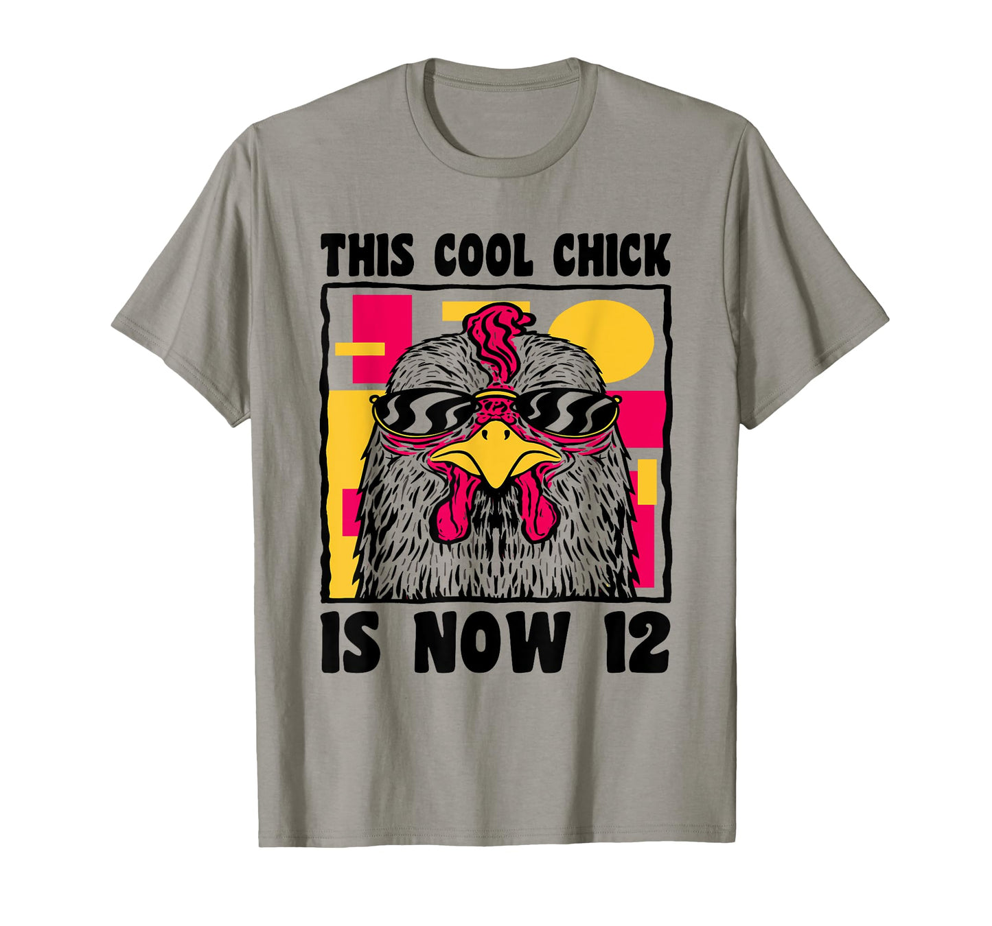 Happy 12th Birthday 12 Year Old Cool Chicken 12th Birthday T-Shirt