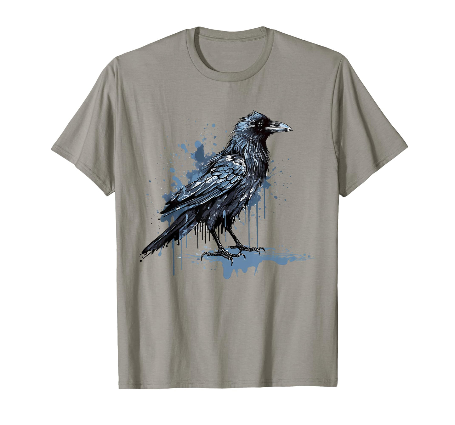 Vintage Raven Crow Gothic Bird Graphic Art Design Print T-Shirt