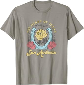 The Heart of Texas San Antonio Roses Horseshoe T-Shirt