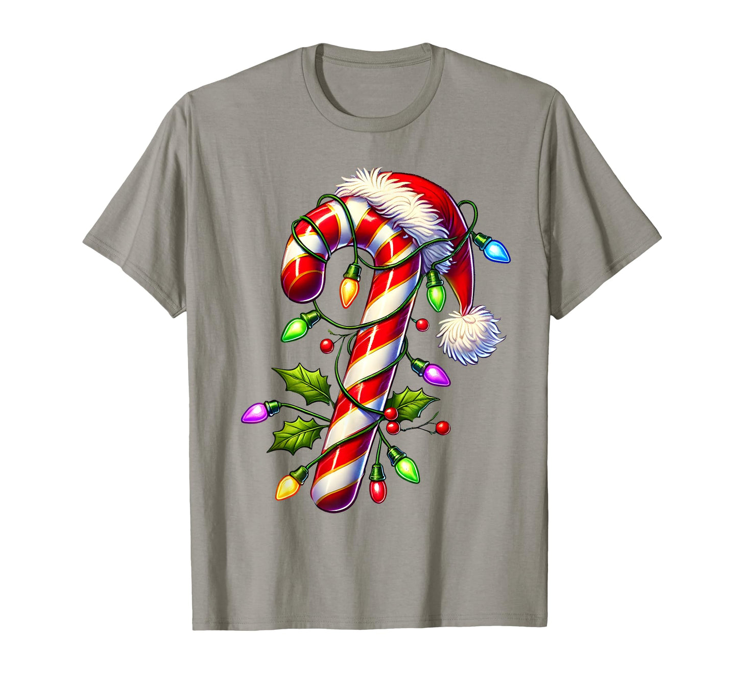 Candy Cane Crew Christmas Light Family Xmas Santa Boys Girls T-Shirt