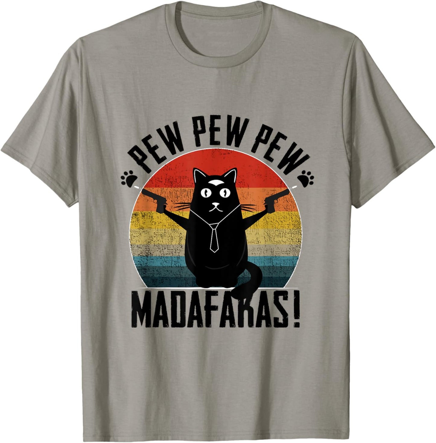 Cat Pew Pew Pew Madafakas Crazy Vintage Funny Cat T-Shirt