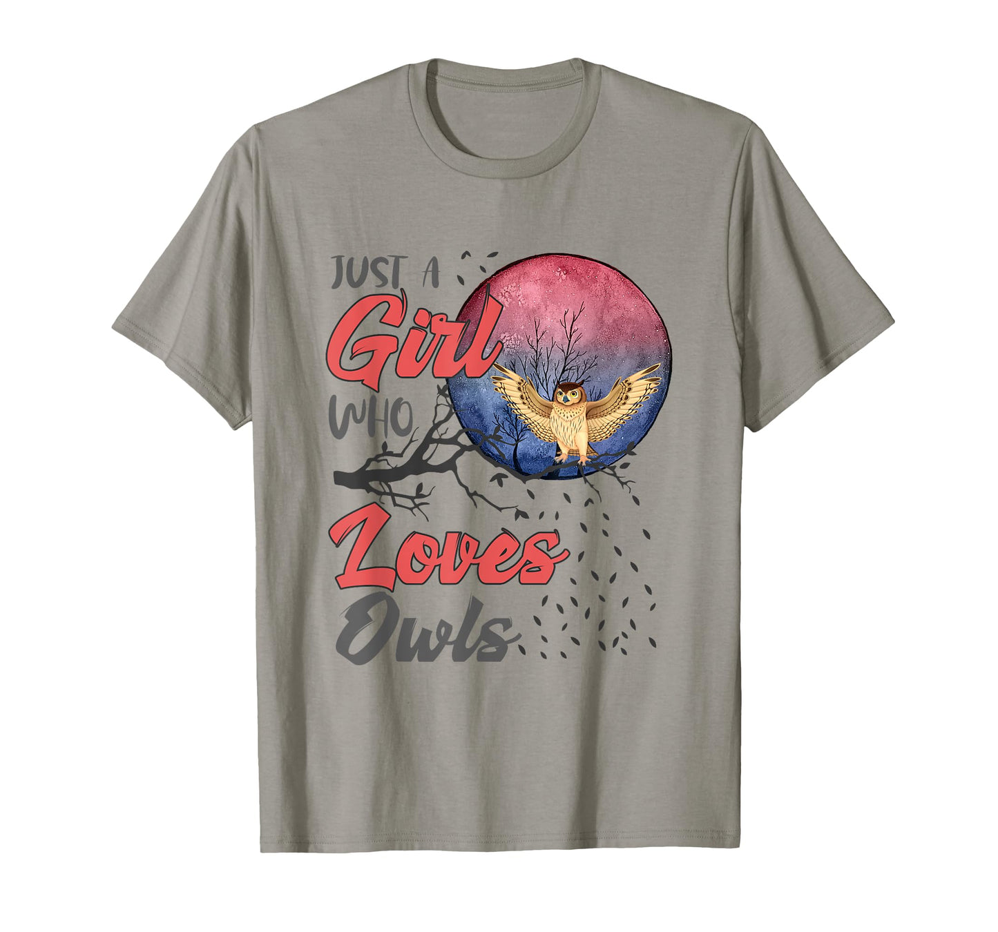 Cute Just a Girl Who Loves Owls Girls Women Bird Watchers T-Shirt