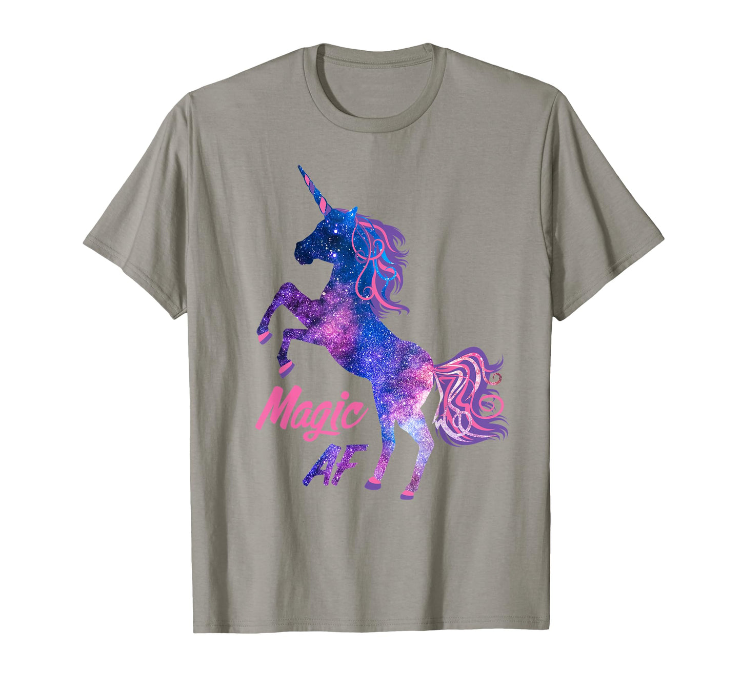 Unicorn Magic AF Stars Awesome Magical Creature Purple Pink T-Shirt