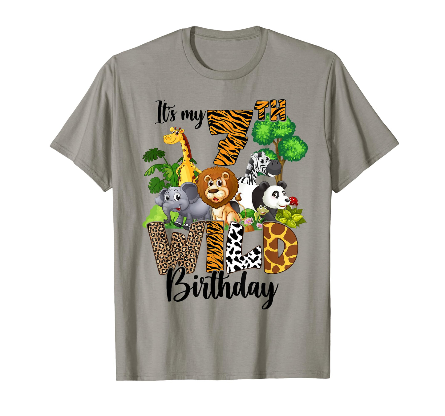 It's My 7th Birthday Zoo Theme Birthday Safari Jungle Animal T-Shirt