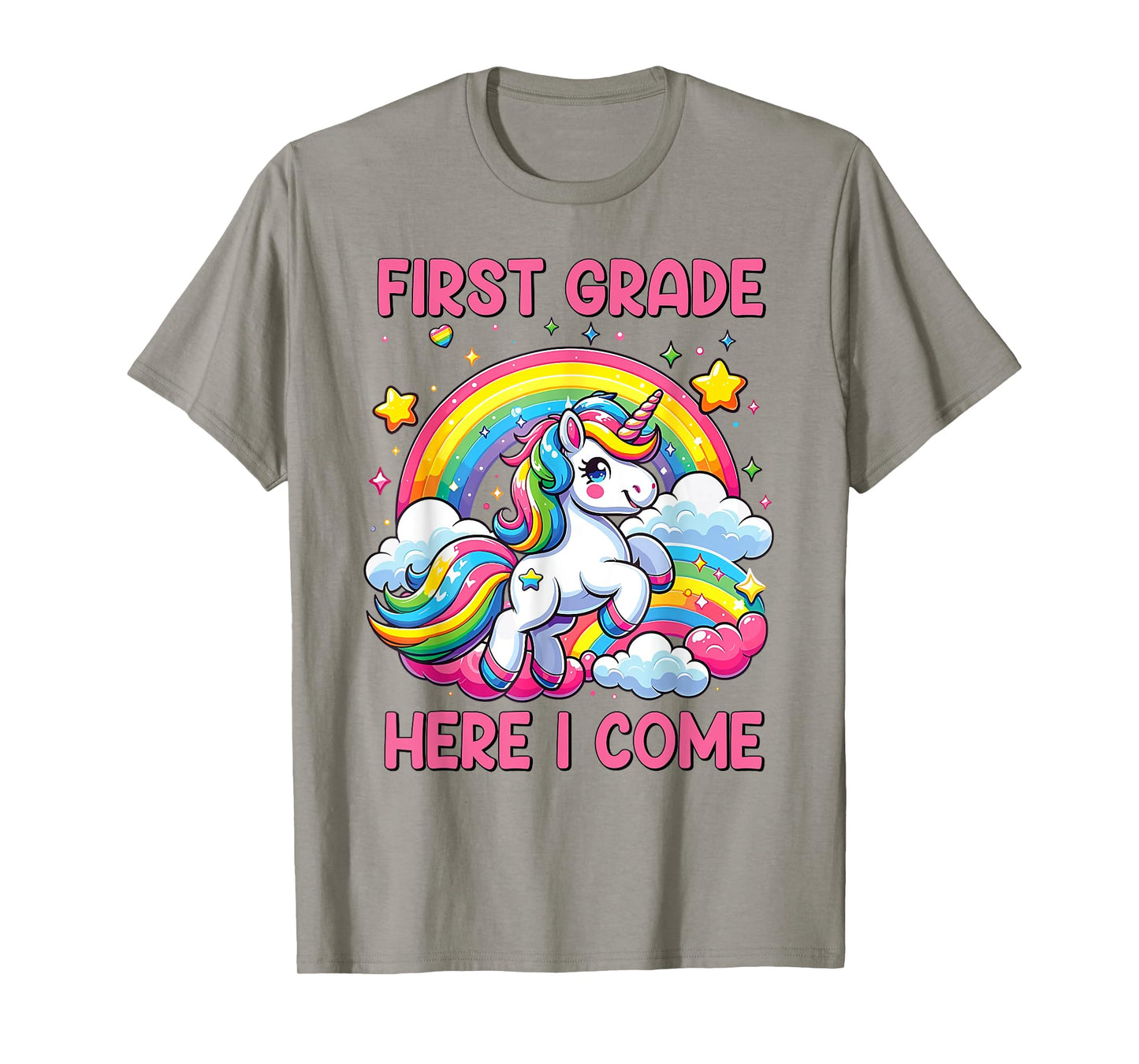 Unicorn First Grade Here I Come Back To School Girls Kids T-Shirt