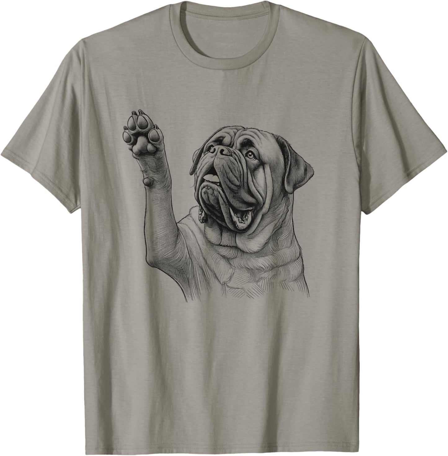 Bullmastiff Raising Paw Design For Dog Owner T-Shirt