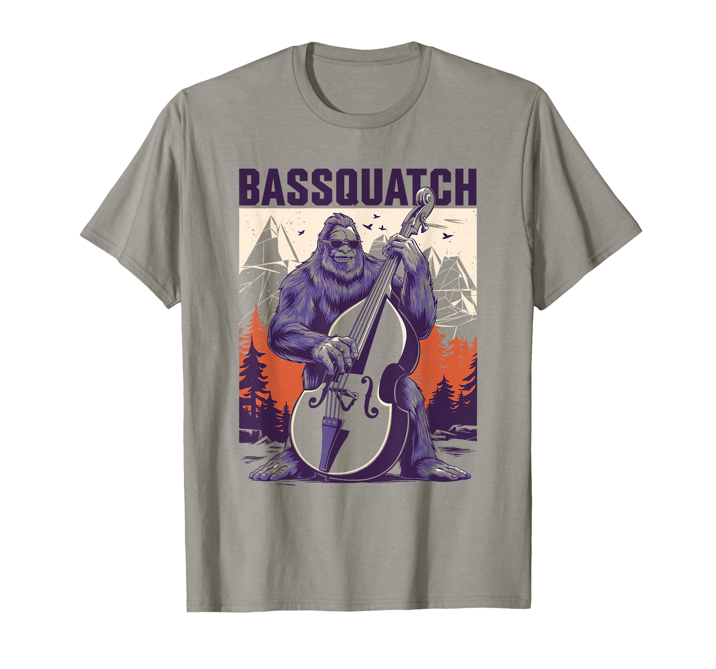 Bassquatch Bigfoot Double Bass Fiddle Upright Bass Sasquatch T-Shirt