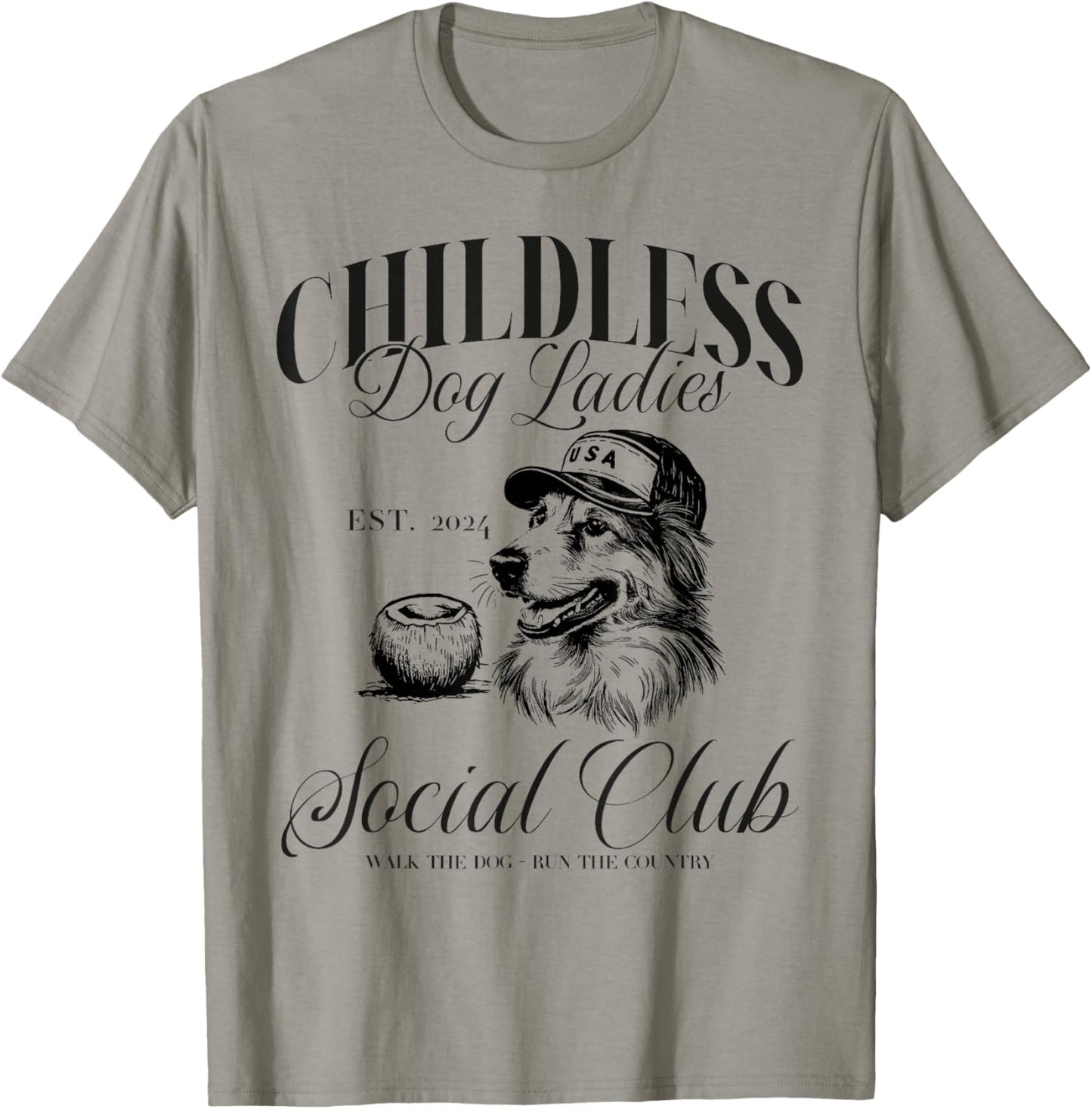 Childless Dog Lady Ladies USA Vintage 2024 T-Shirt