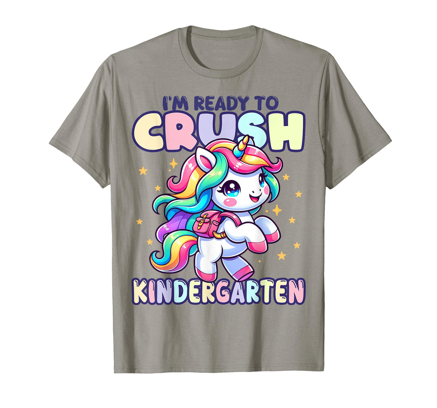 Crush Kindergarten Girls Back to School Unicorn First Day T-Shirt