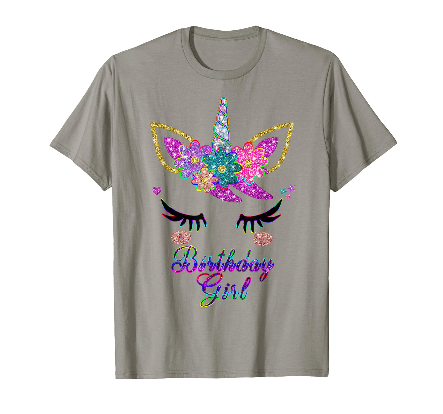 Rainbow Unicorn Birthday T-Shirt, Birthday Girl Outfit T-Shirt