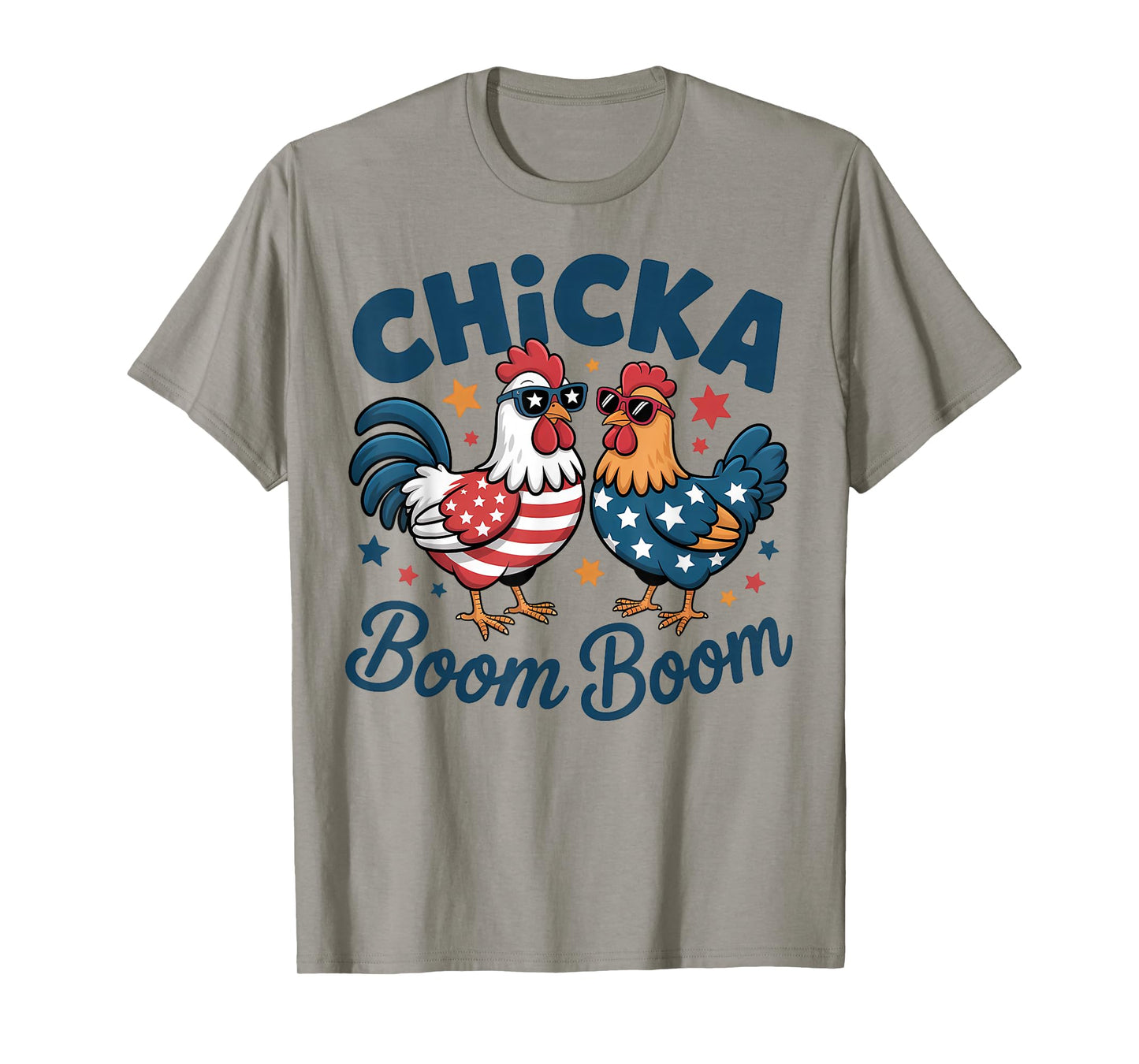 Chicka Boom Boom Patriotic Chicken Funny T-Shirt