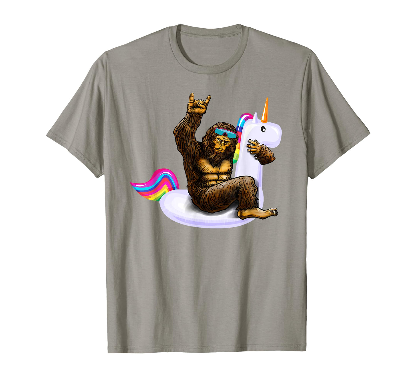 Pool Party Unicorn Floaty Sasquatch Costume Bigfoot Float T-Shirt