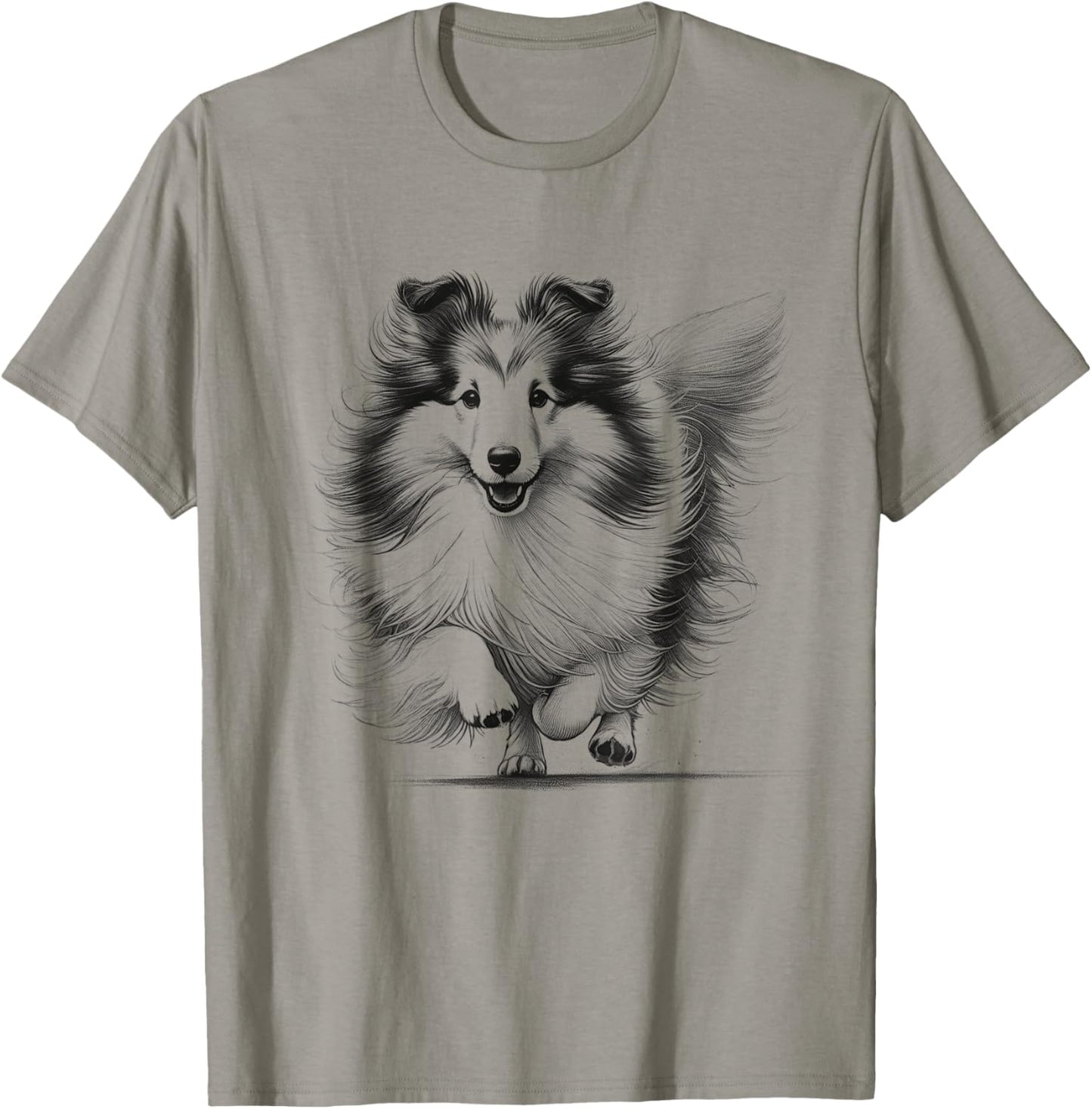 Shetland Sheepdog Dog Sheltie Running Design T-Shirt