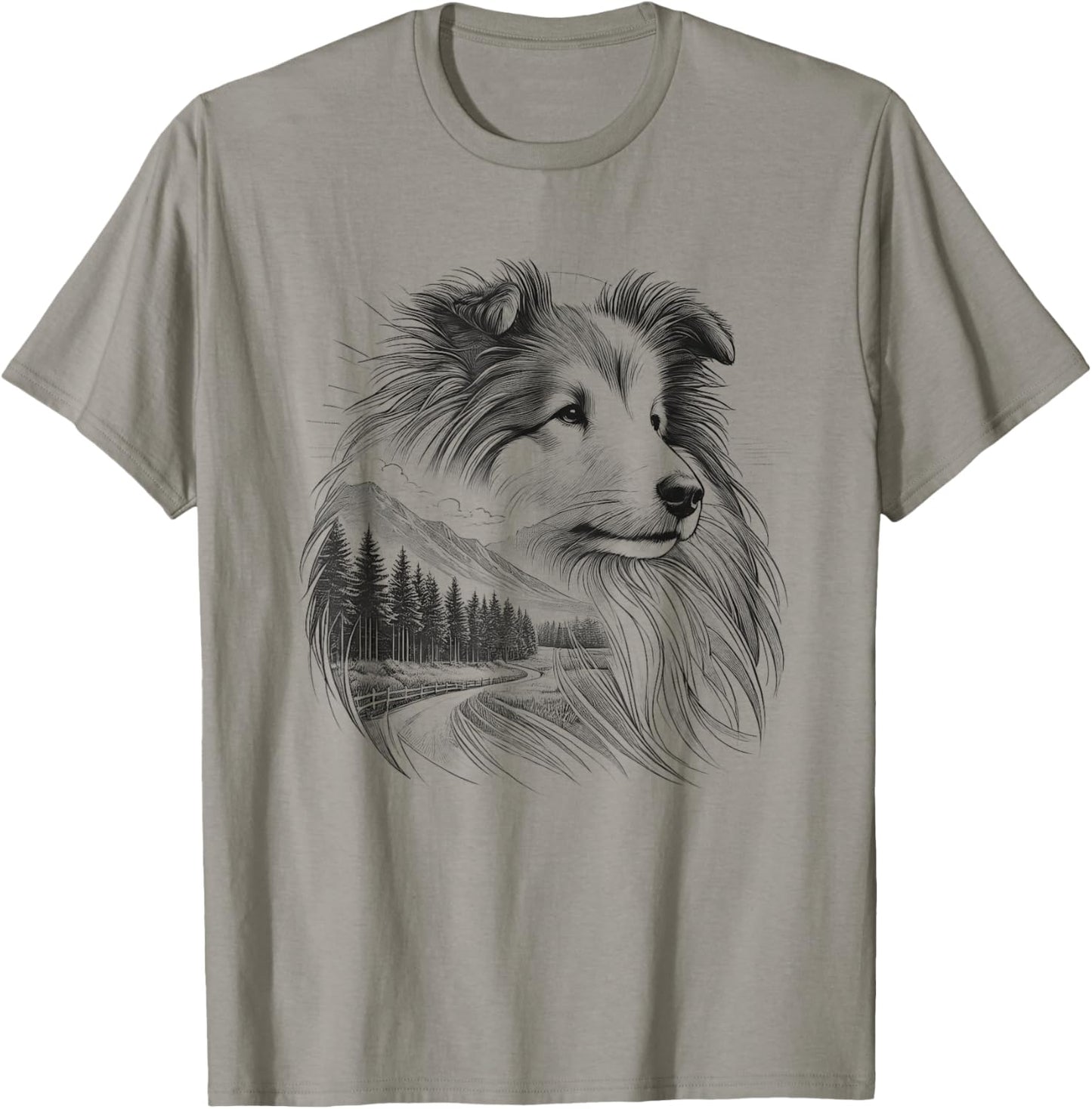 Shetland Sheepdog Dog Sheltie Nature Memorial Design T-Shirt