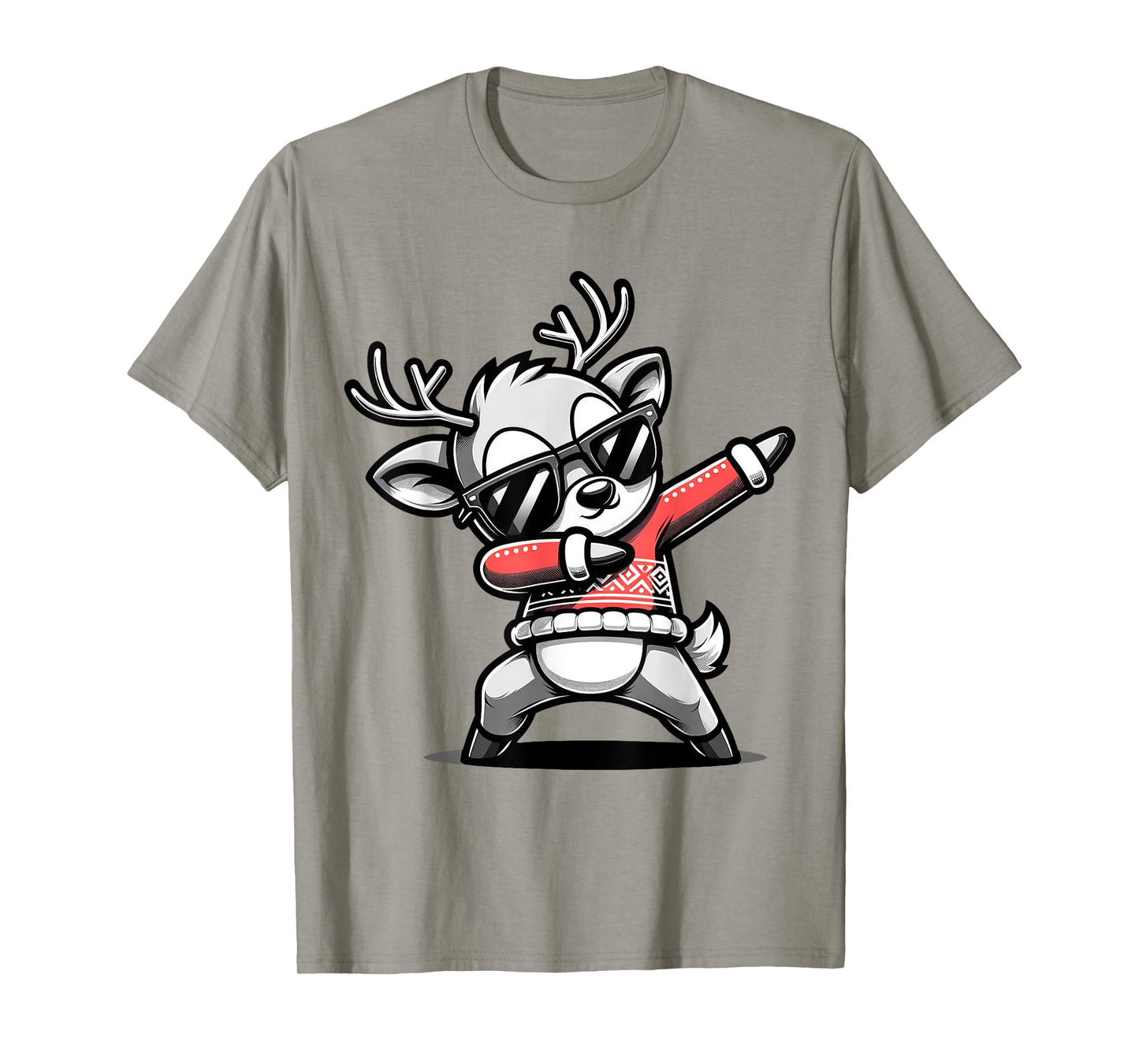 Christmas Reindeer Boys Dabbing Reindeer Santa Xmas Funny T-Shirt