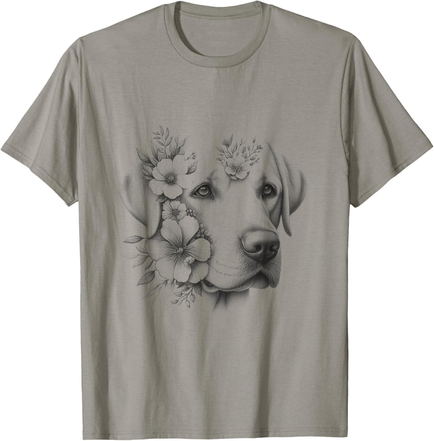 Floral Labrador Retriever Lab Flower Dog Mom Design T-Shirt