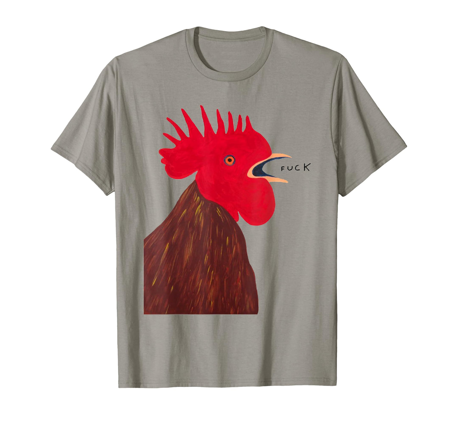 Angry - Chicken Fuck Howling Yelling Art Rooster Painting T-Shirt