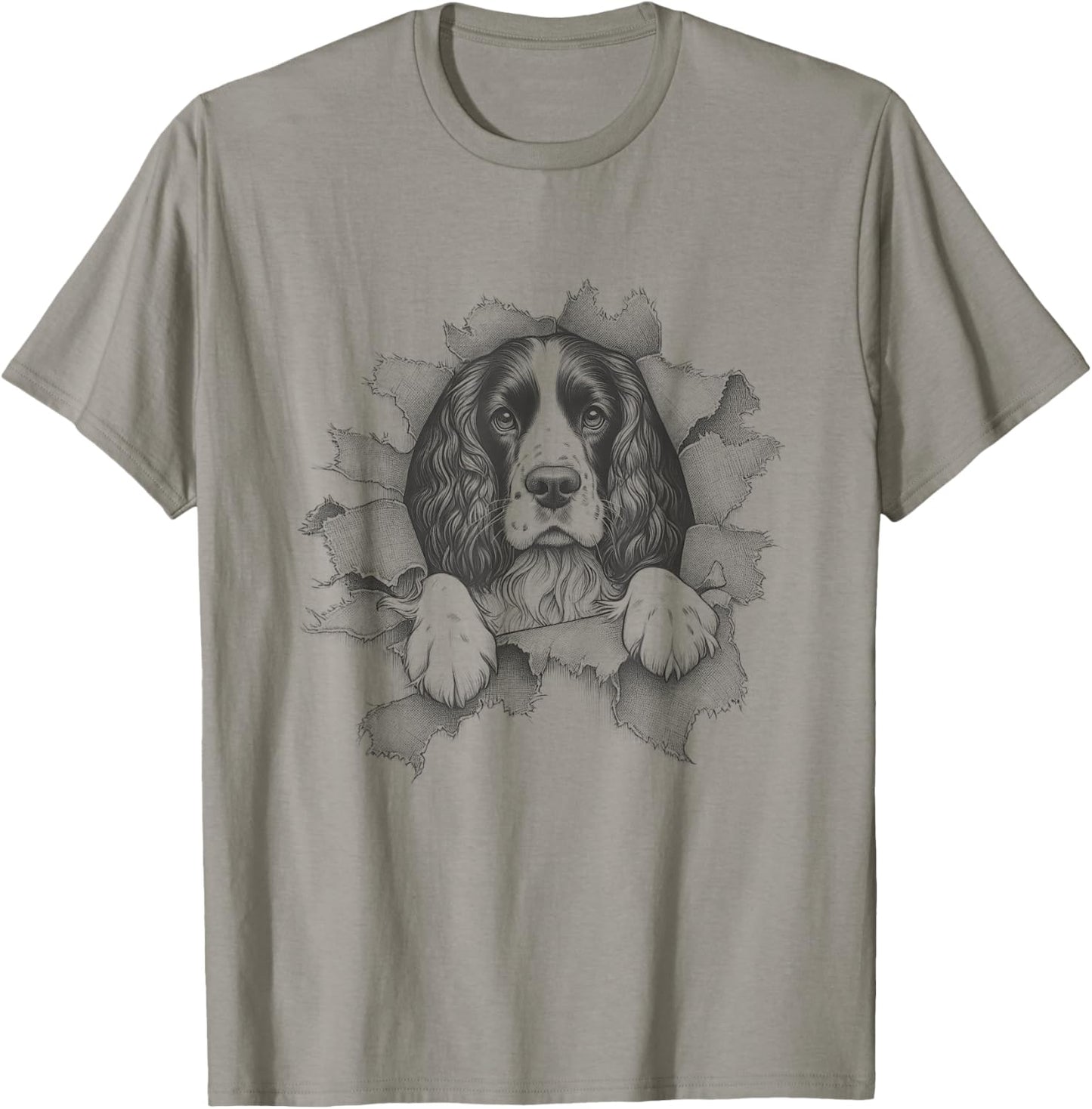 English Springer Spaniel Dog Peeking Design T-Shirt