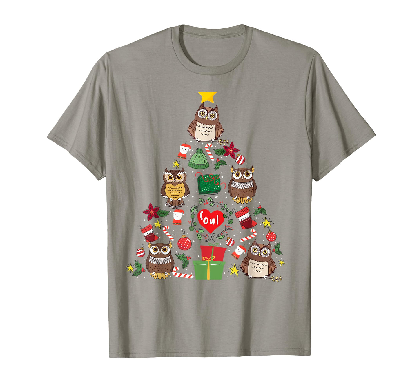 Owl Ornament Christmas Tree Owl Lover Xmas Gifts Men Women T-Shirt