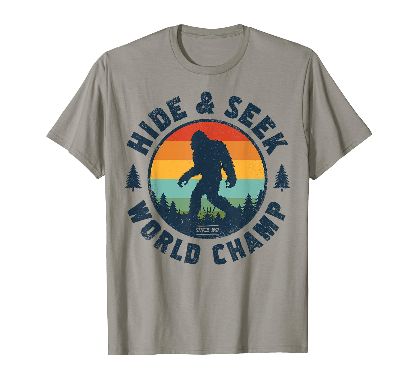 Bigfoot Hide And Seek World Champion Sasquatch Retro Vintage T-Shirt