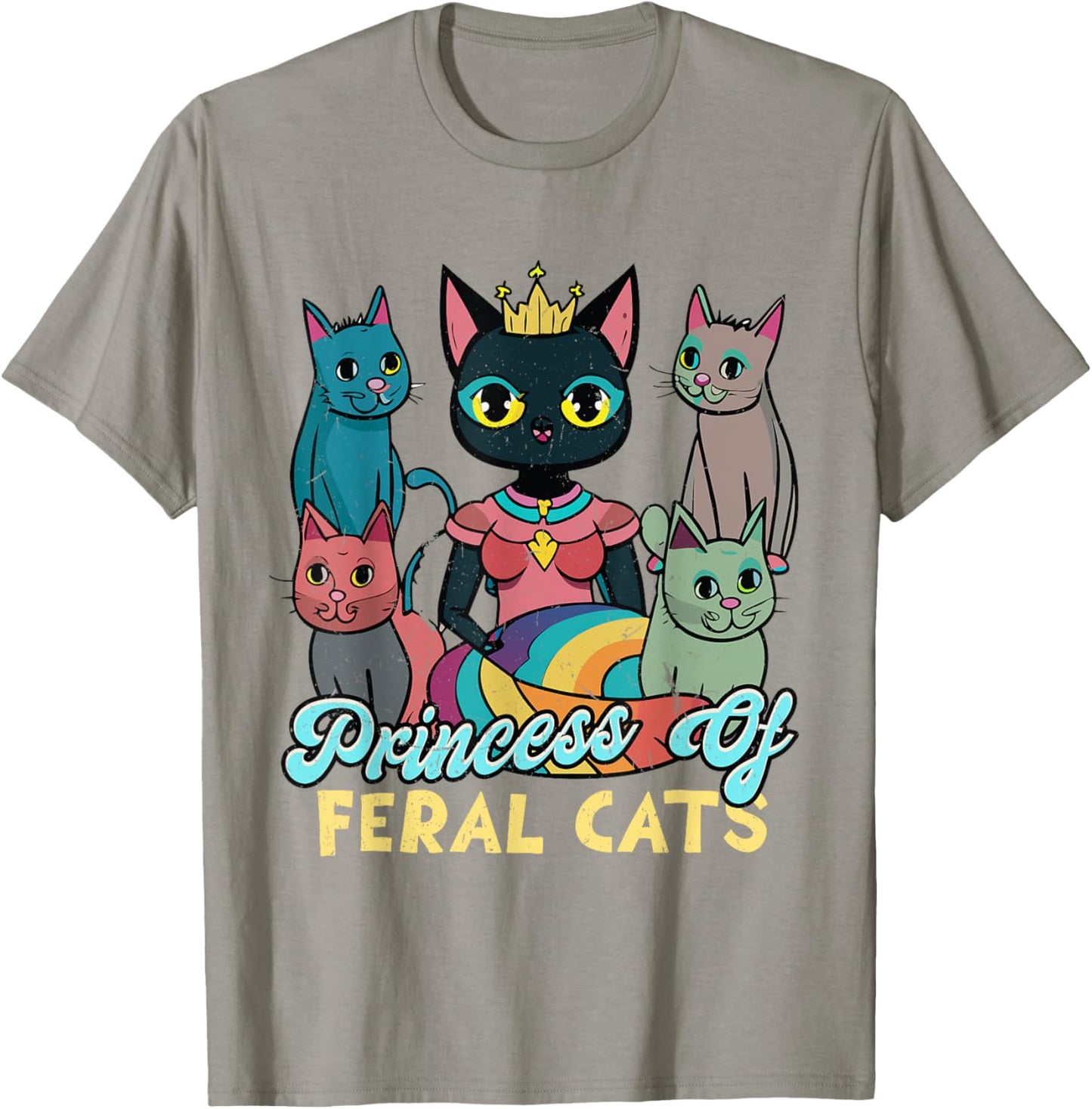Anime Black Cat Princess Of Feral Cats Manga Kitten Lover T-Shirt