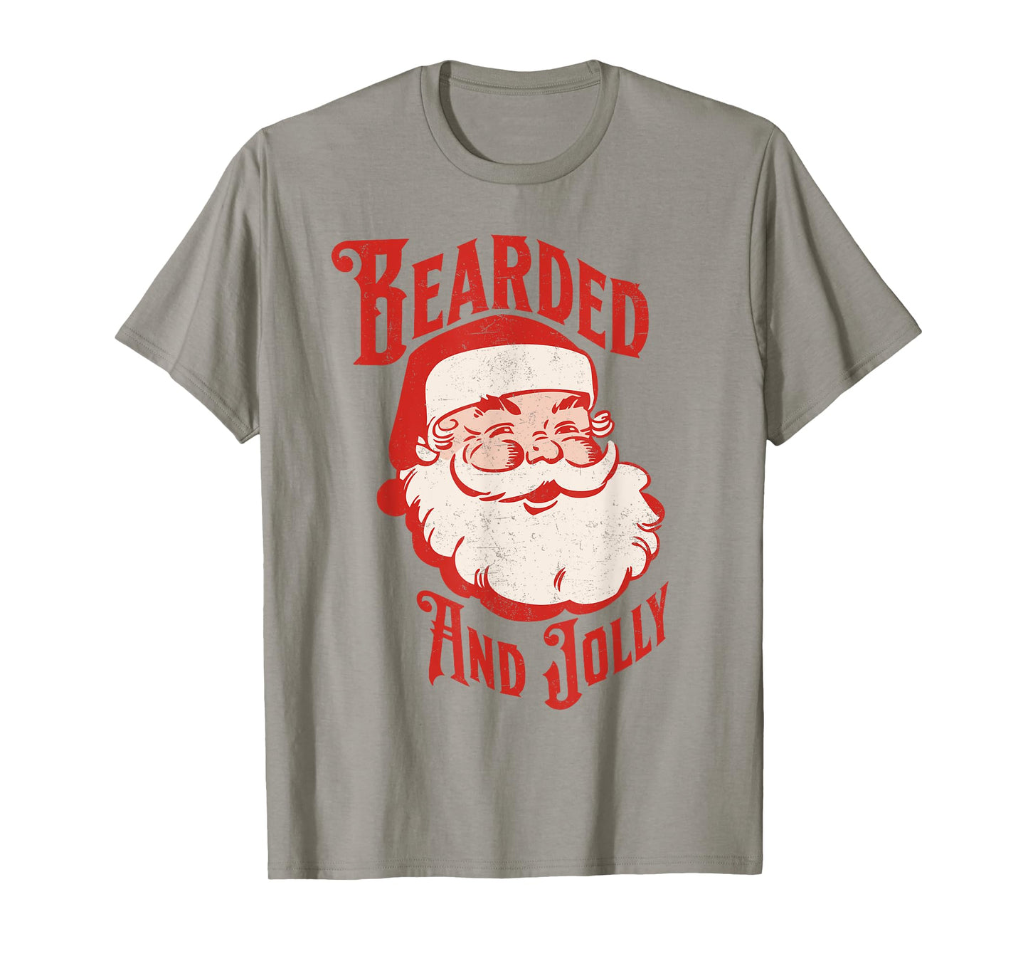 Bearded And Vintage Jolly Funny Santa Christmas Men Apparel T-Shirt