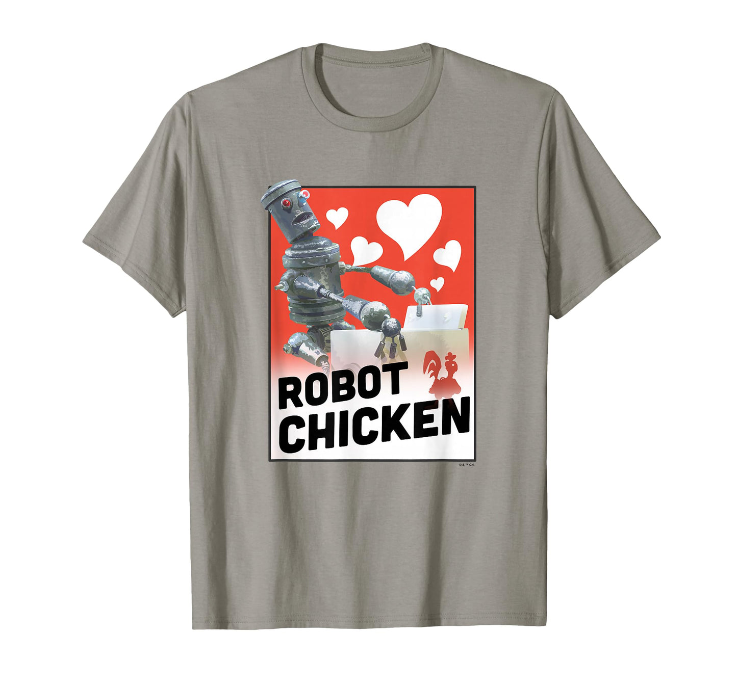 Robot Chicken Washing Machine Full Of Hearts Chest Poster T-Shirt
